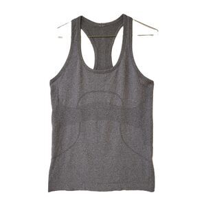 Lululemon Womens Tank Top Size 6 Gray Seamless Racerback Athletic Yoga